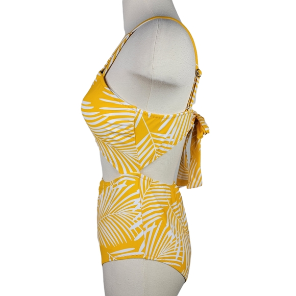 Cupshe One Piece Yellow Palms Womens Medium Swimsuit - Picture 3 of 6